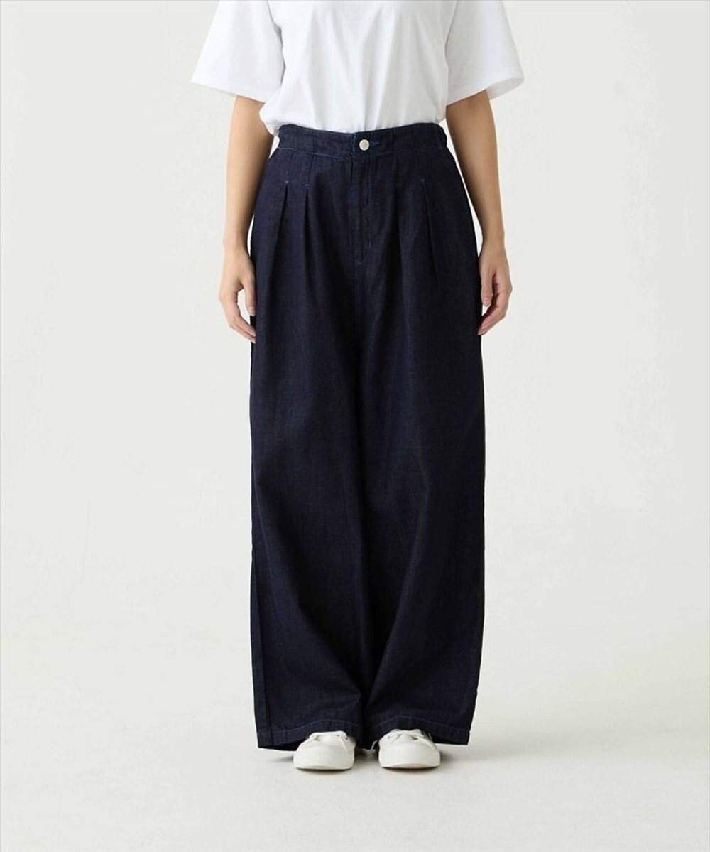 caqu FS linen relax pants コットンリネンリラックスワイドデニム 