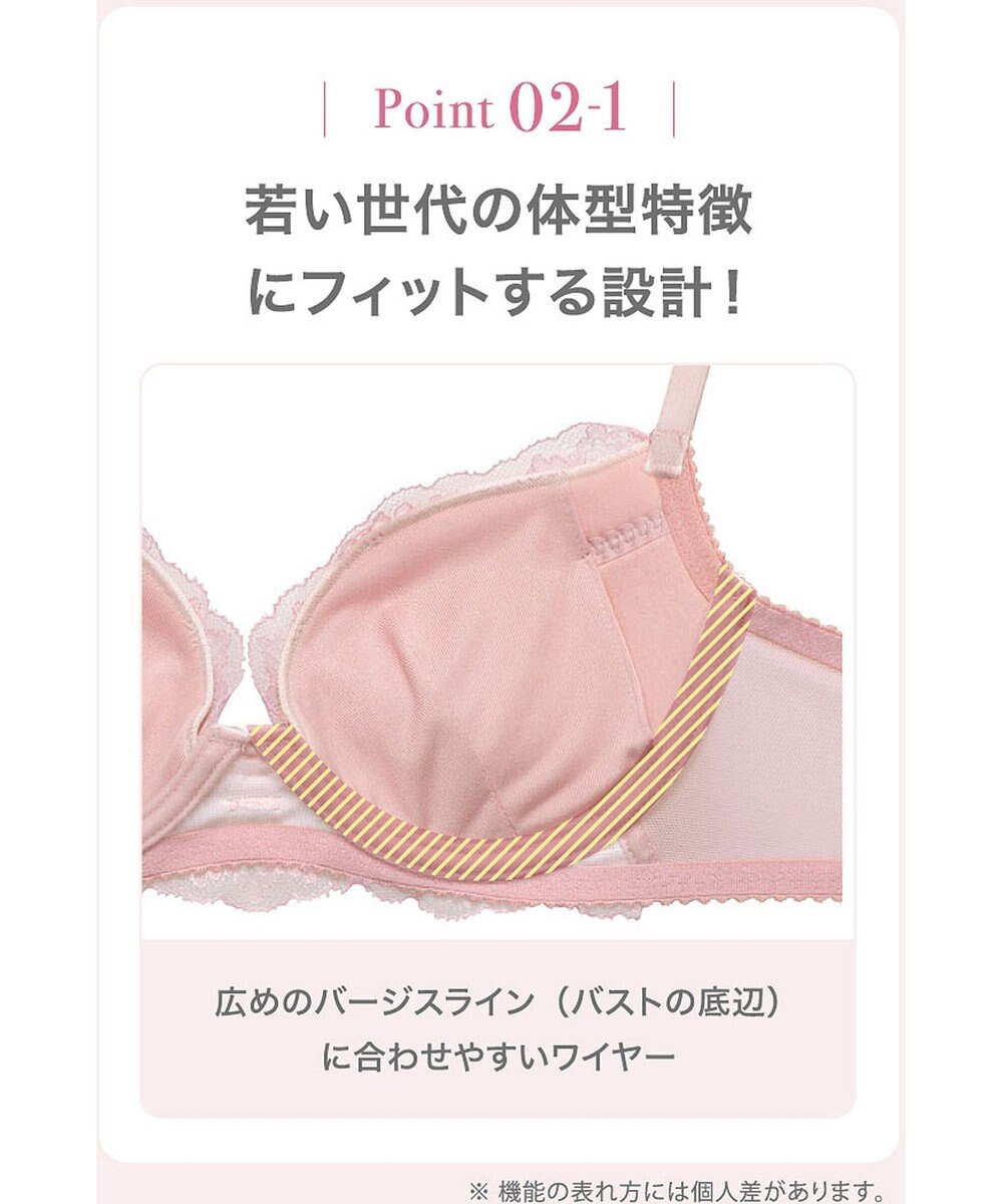 WACOAL 【ファーストリボンブラ】 ブラジャー 【若い世代の体型特徴を考えた設計仕様】 きれいな谷間をメイクしてキープ まるみのあるシルエット レディース BRB409 /ワコール 