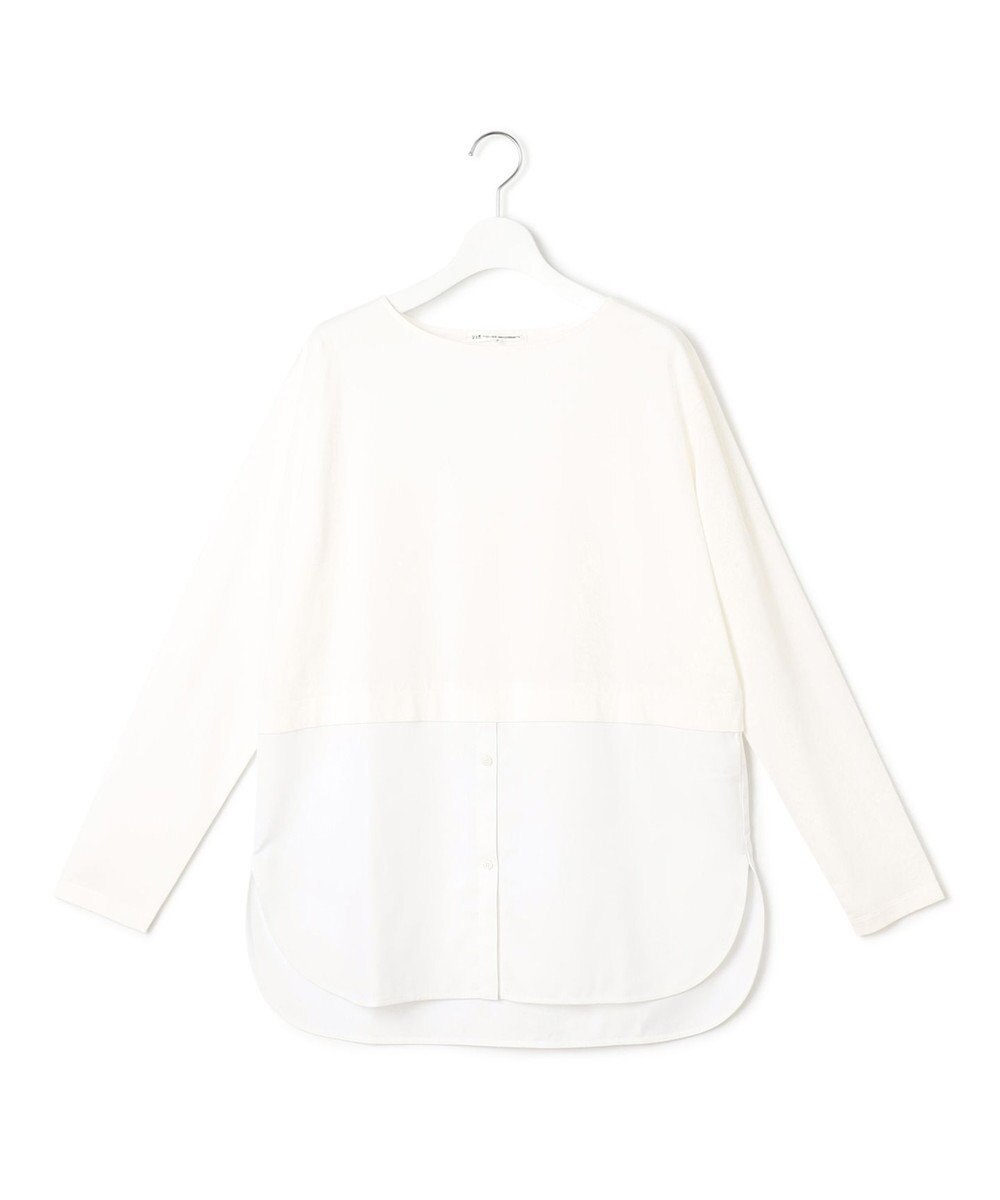 23区 【洗える】コットンベアジャージーコンビ カットソー 