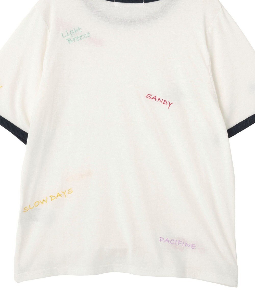 AMERICAN HOLIC ランダムロゴ刺繍リンガーTシャツ 
