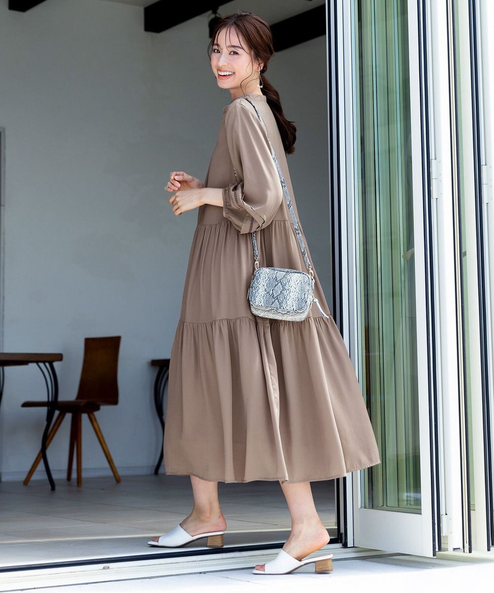 Tiaclasse 【洗える】大人可愛いティアードワンピース 