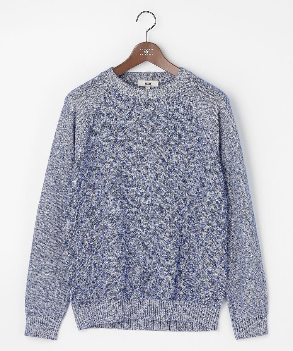 JOSEPH ABBOUD 【キングサイズ・エコ素材和紙使用・日本素材】和紙杢メッシュクルーネック ニット 