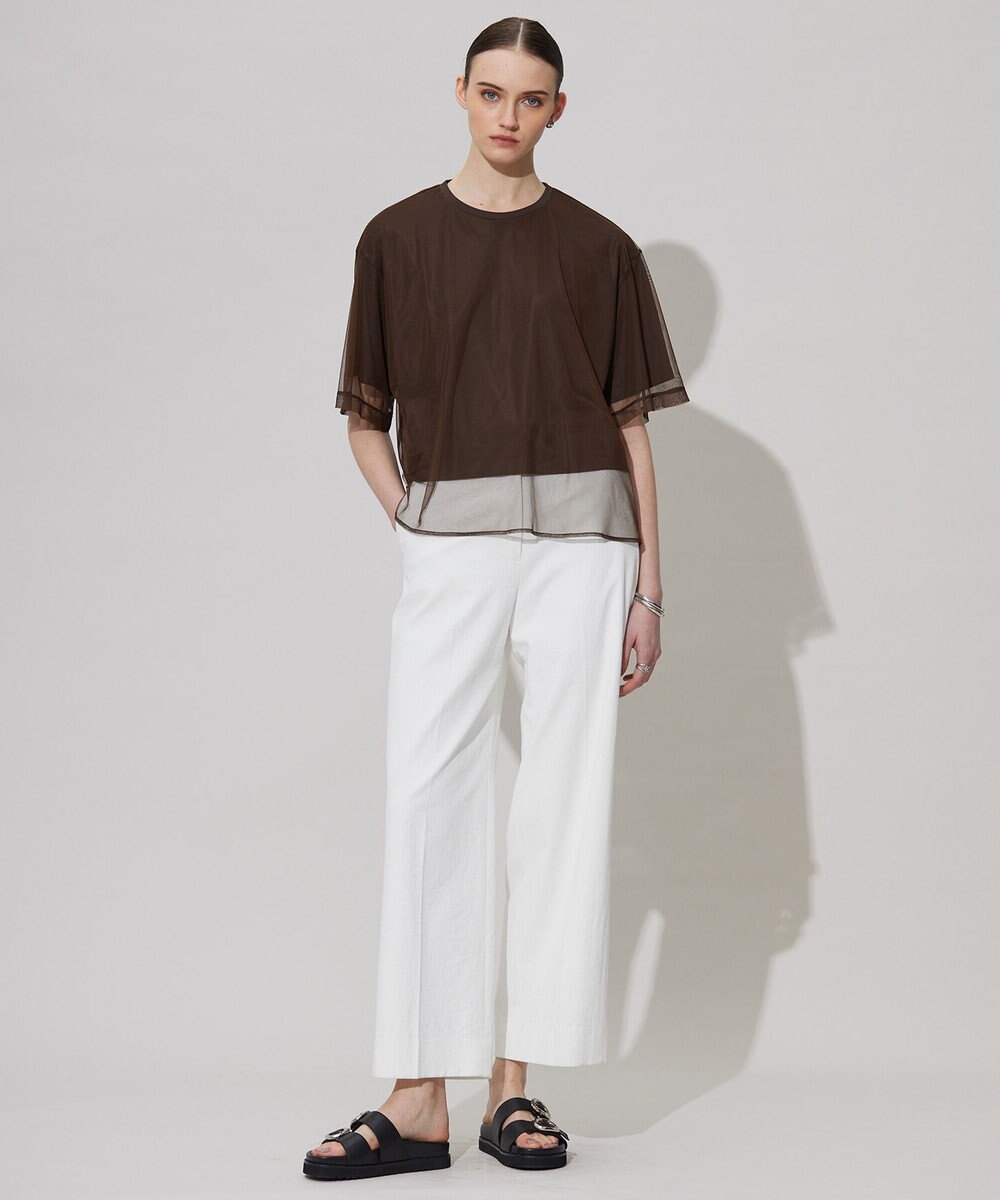 ICB 【接触冷感・UVカット・透け防止・吸水速乾・洗える】 シェルタリングドライオックス ワイドパンツ 