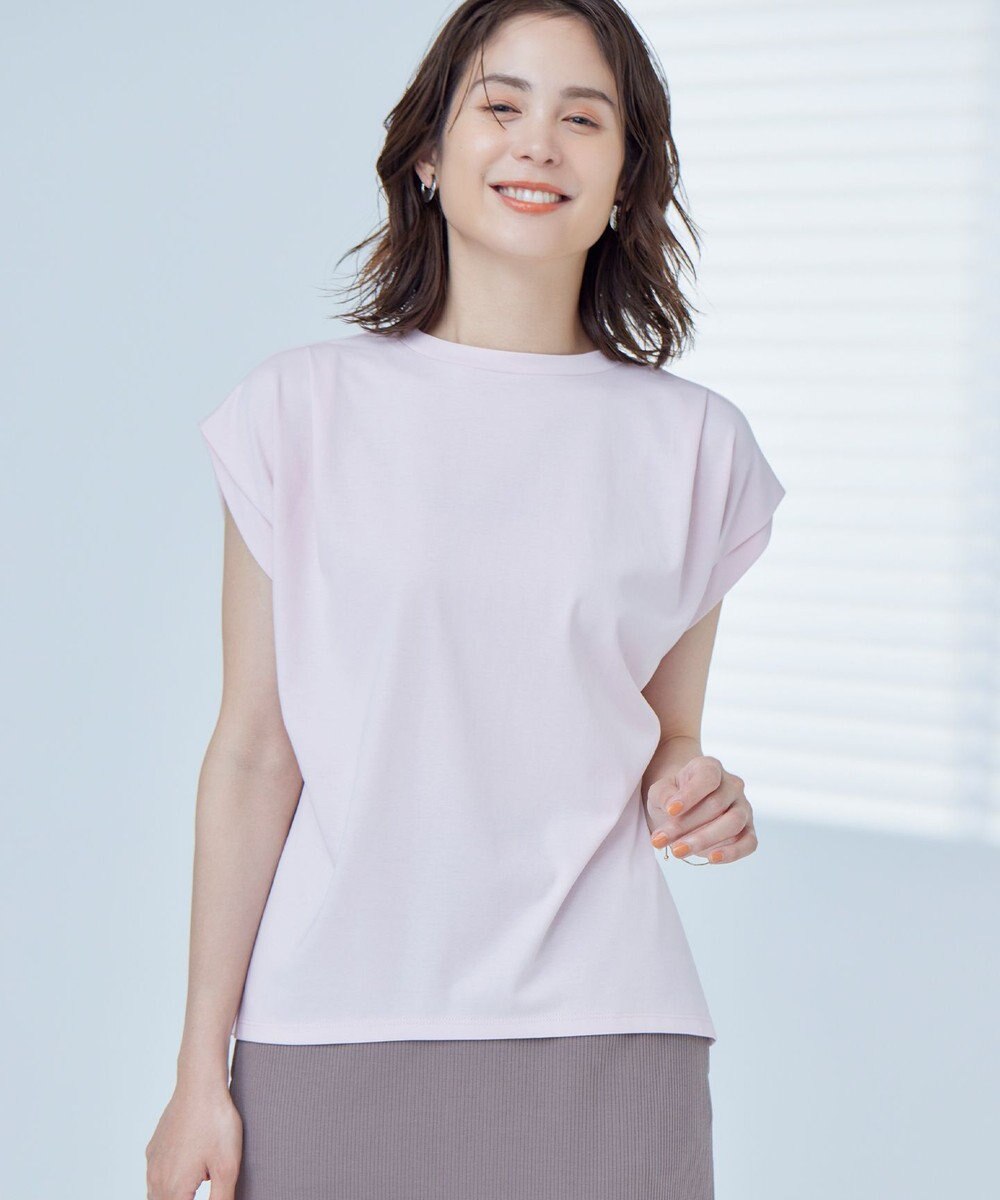 組曲 GIZAプレーティング天竺フレンチスリーブ Tシャツ 