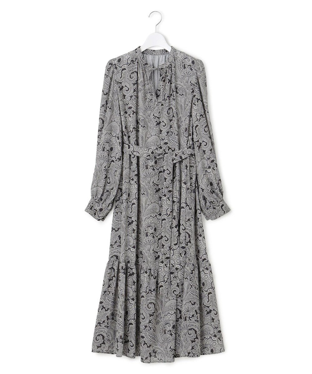 23区 L 【洗える】Rattiペイズリープリント ティアード ワンピース 