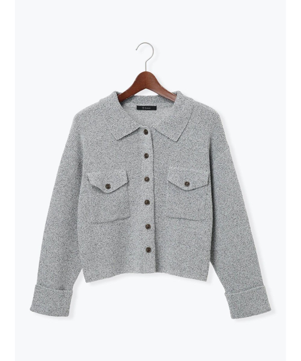 Te chichi メランジ衿ニットジャケット 