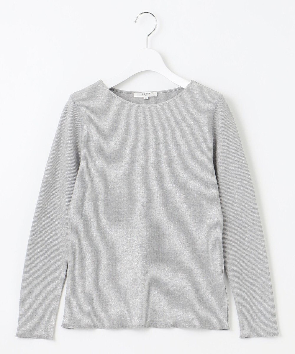 23区 S 【SLOW/一部店舗限定】ラメリブジャージー ロングTシャツ 