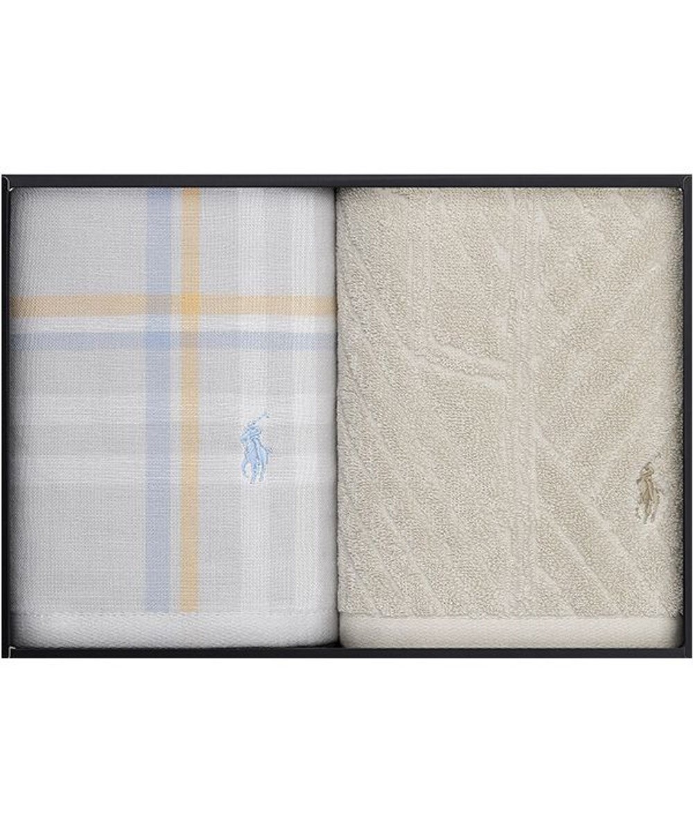 PRESENTERS ROOM POLO RALPH LAUREN HOME(ポロ ラルフ ローレン ホーム) / ESTELLA PLAID ハンドタオルギフトセット(NEUTRAL) 