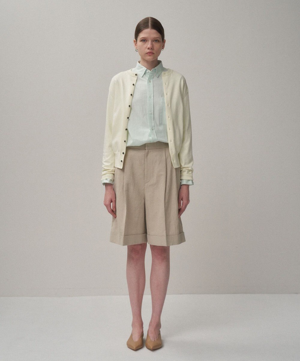 ATON FINE COMPACT COTTON | クルーネックカーディガン 