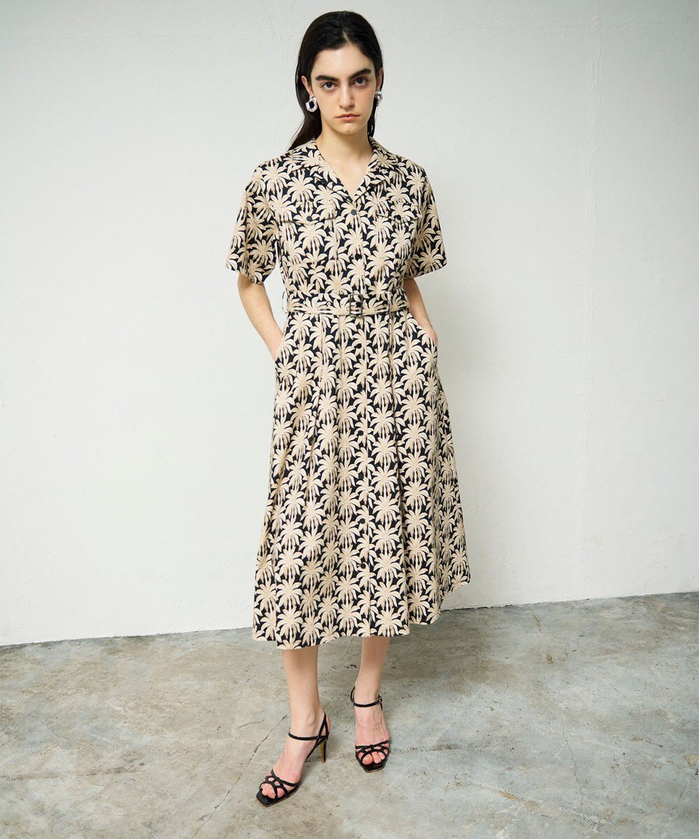 GRACE CONTINENTAL パームモチーフシャツワンピース 