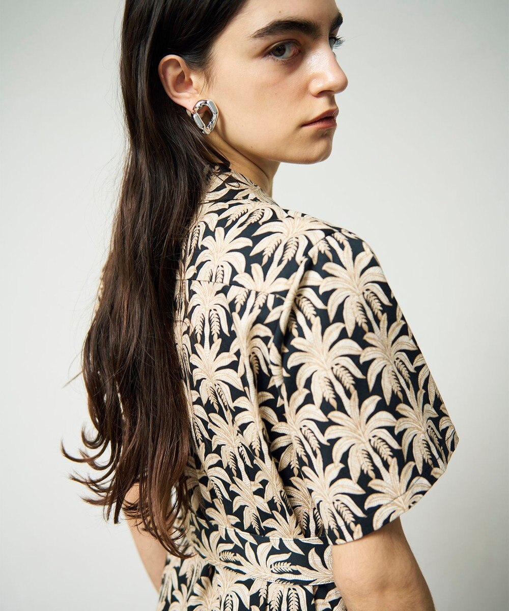 GRACE CONTINENTAL パームモチーフシャツワンピース 