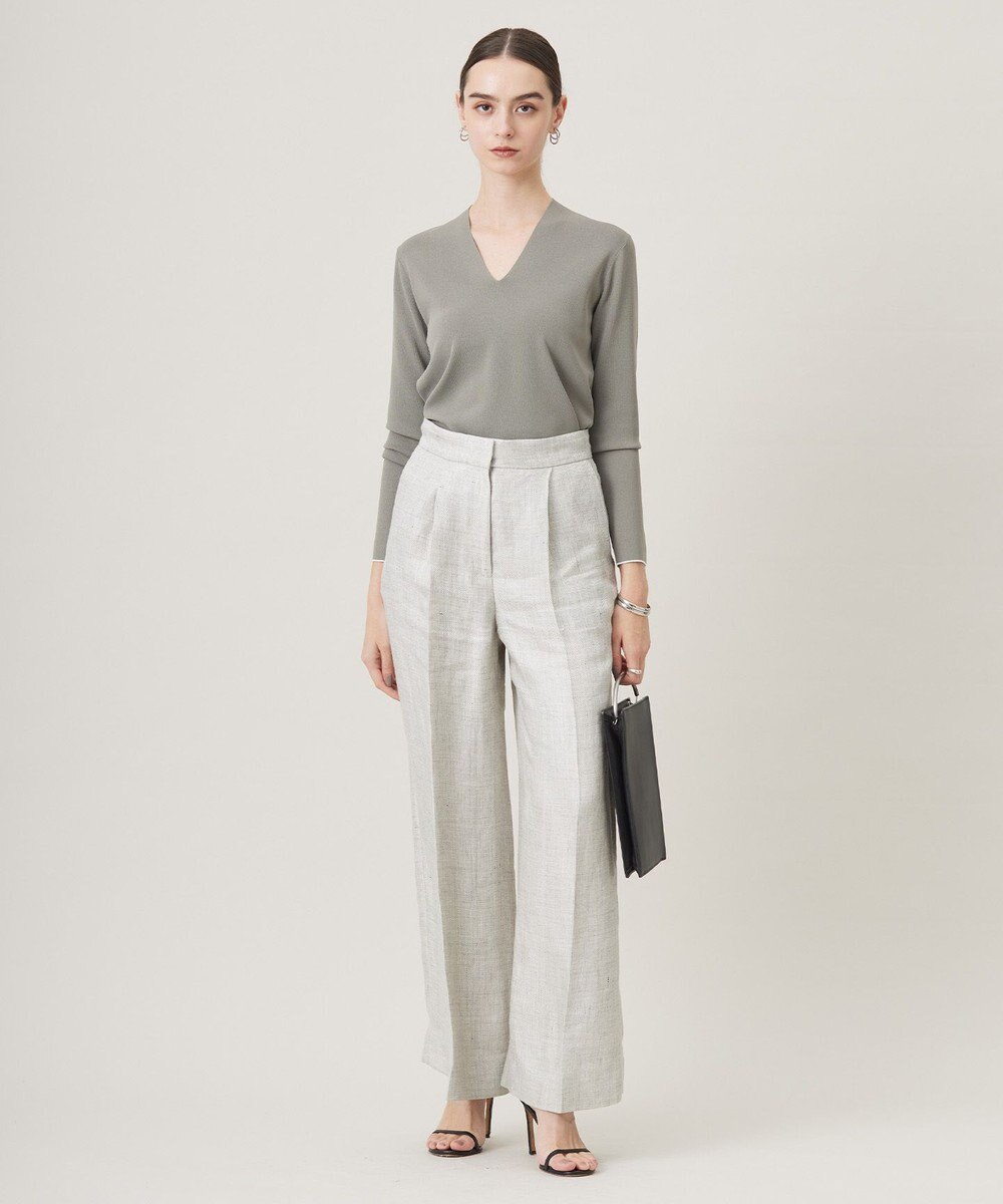 ICB 【洗える】 シンセティックフルニードル Vネックプルオーバー 