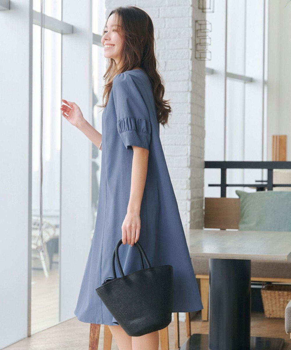 Tiaclasse L 【洗える】ギャザーランタンスリーブワンピース 