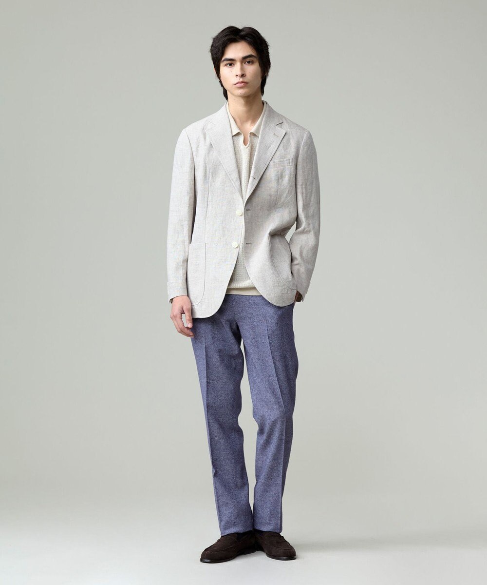 J.PRESS MEN 【ウォッシャブル可】コンフォートストレッチリネン スラックス 