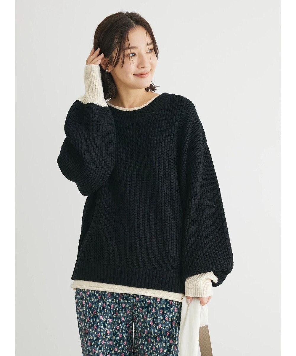 Green Parks ・Ｐｅｔｉｔ　Ｆｌｅｕｒ　レイヤード風ハイショクニット 