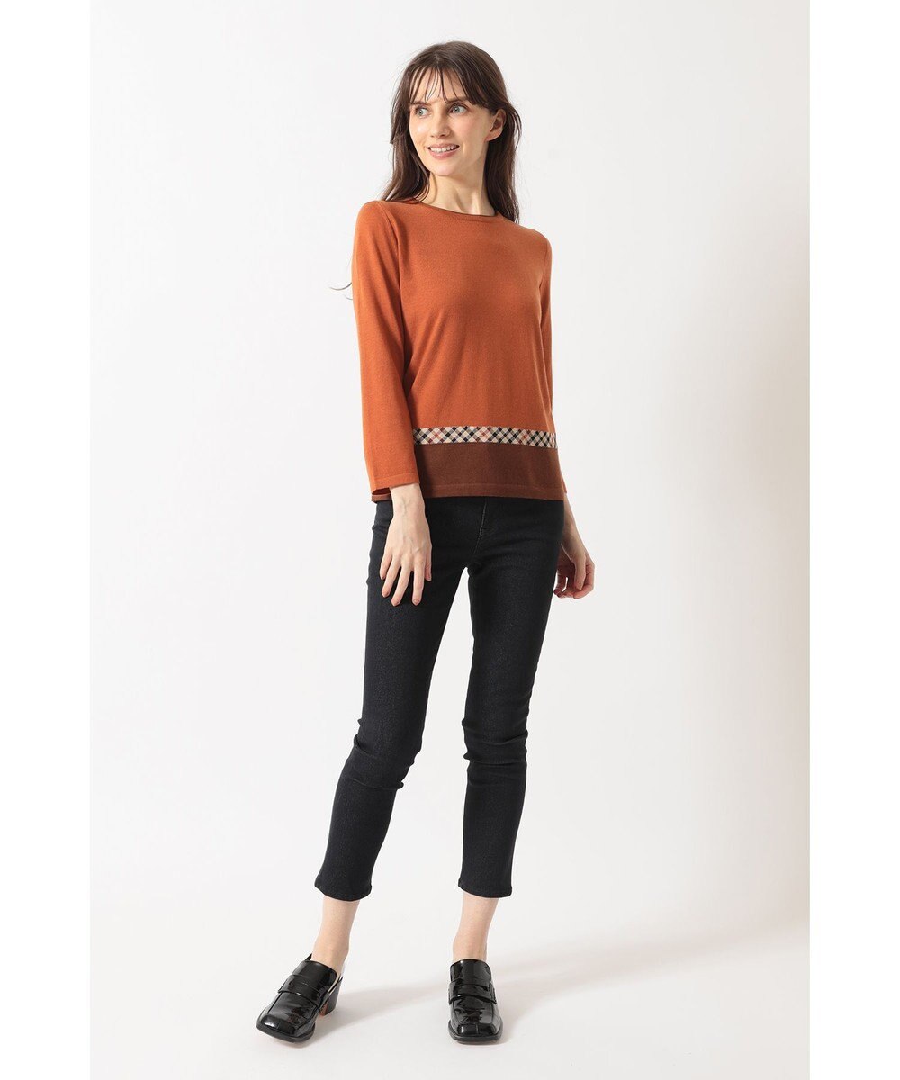 DAKS ジャカード クルーネックプルオーバー 