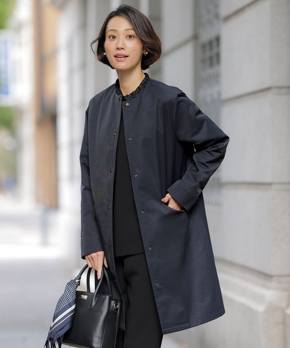J.PRESS LADIES S 【2way】VINAジェットオックス ノーカラー コート 