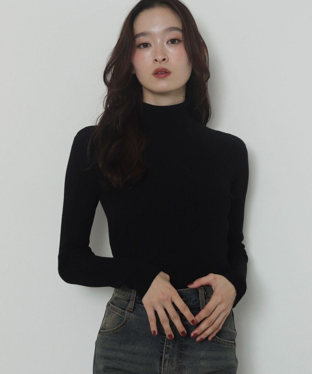 WEGO 【2025年秋冬新作】リブタートルニット 