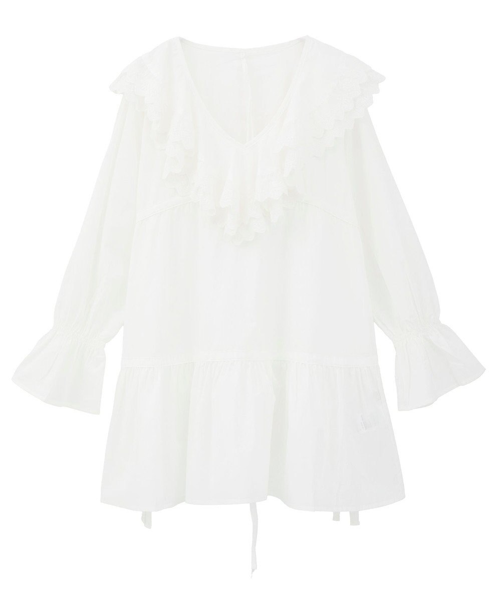 earth music&ecology 【綿100％】サイドリボンラッフルミニワンピース 