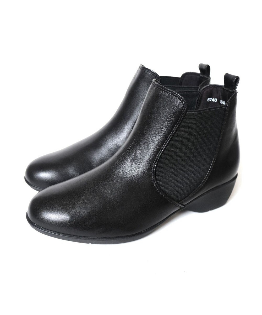 Pointer 本革 両ゴム サイドゴアショートブーツ 