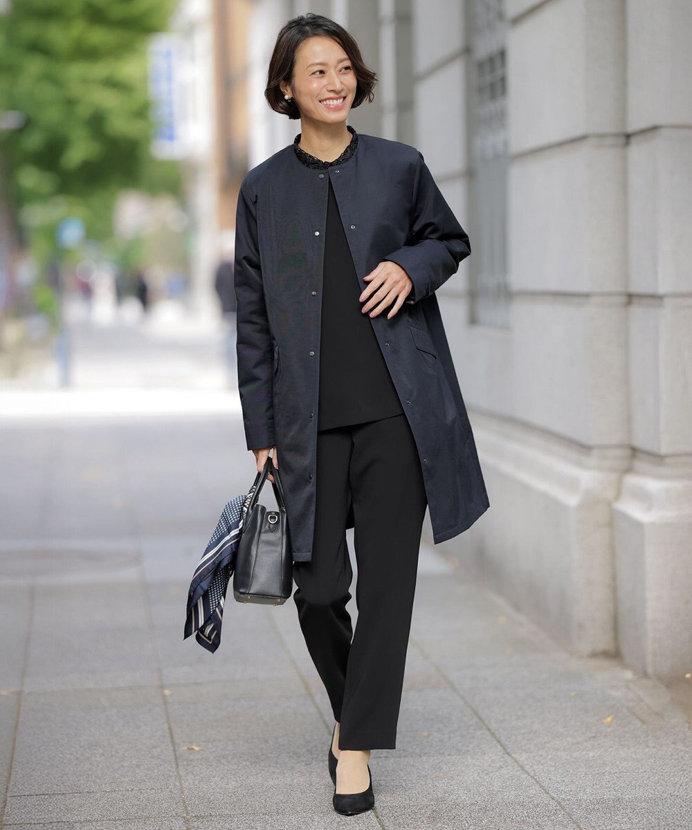 J.PRESS LADIES S 【2way】VINAジェットオックス ノーカラー コート 