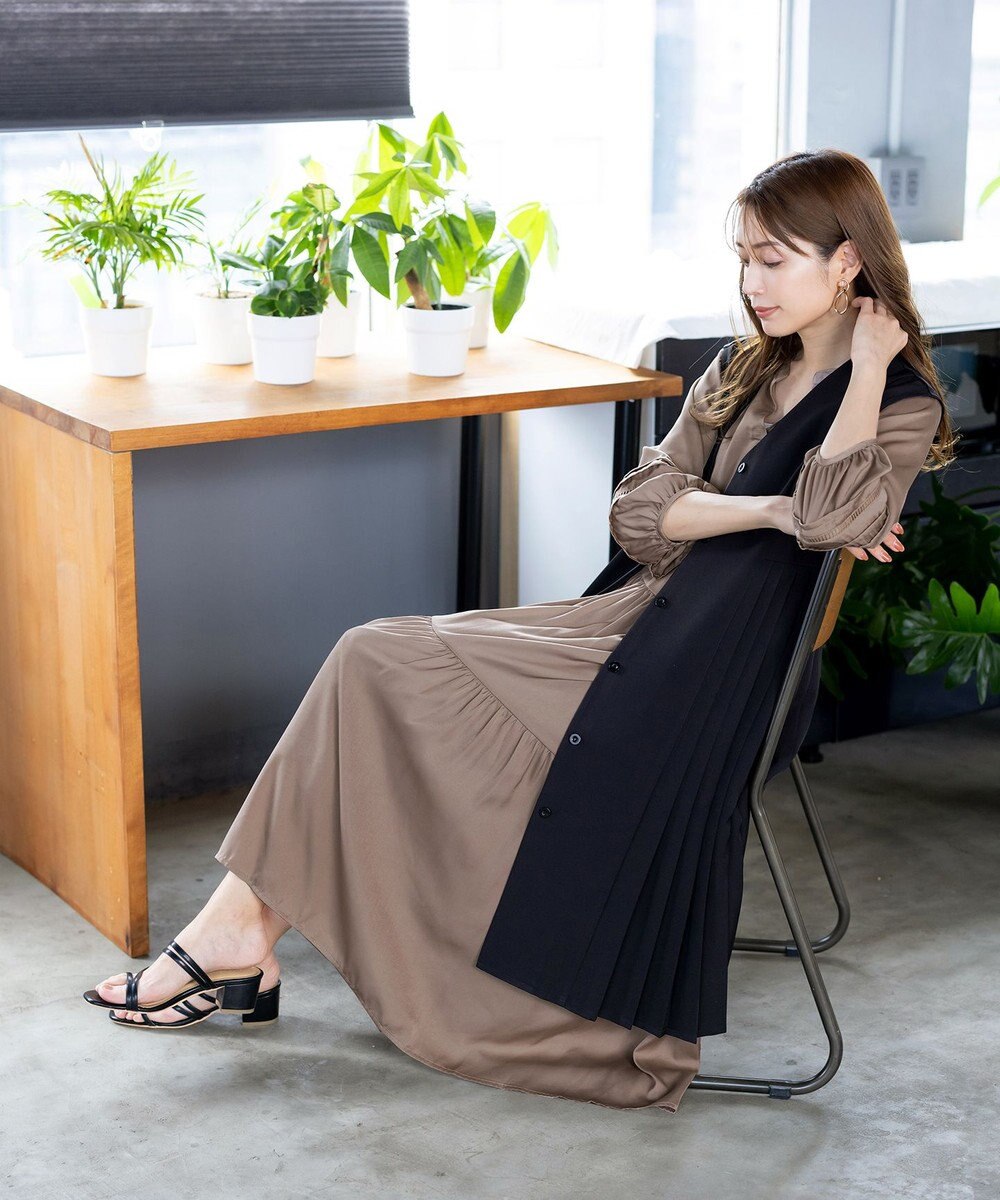 Tiaclasse 【洗える】ジレワンピース 