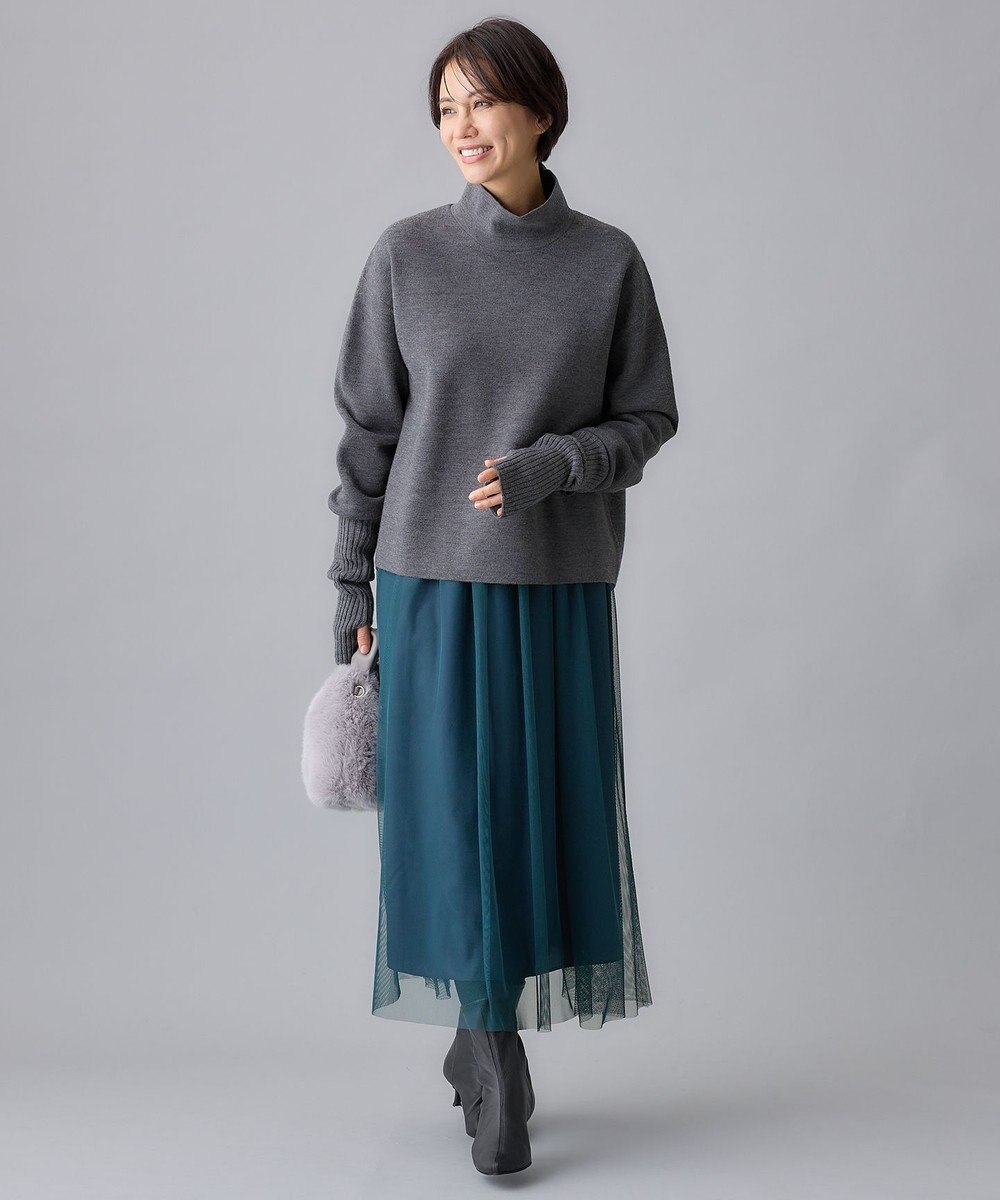 自由区 【洗える】ウールブレンドバルキー アームウォーマー 