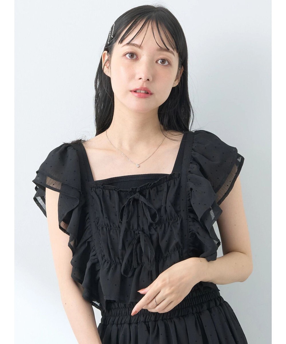 earth music&ecology フロッキードットフリルビスチェ 