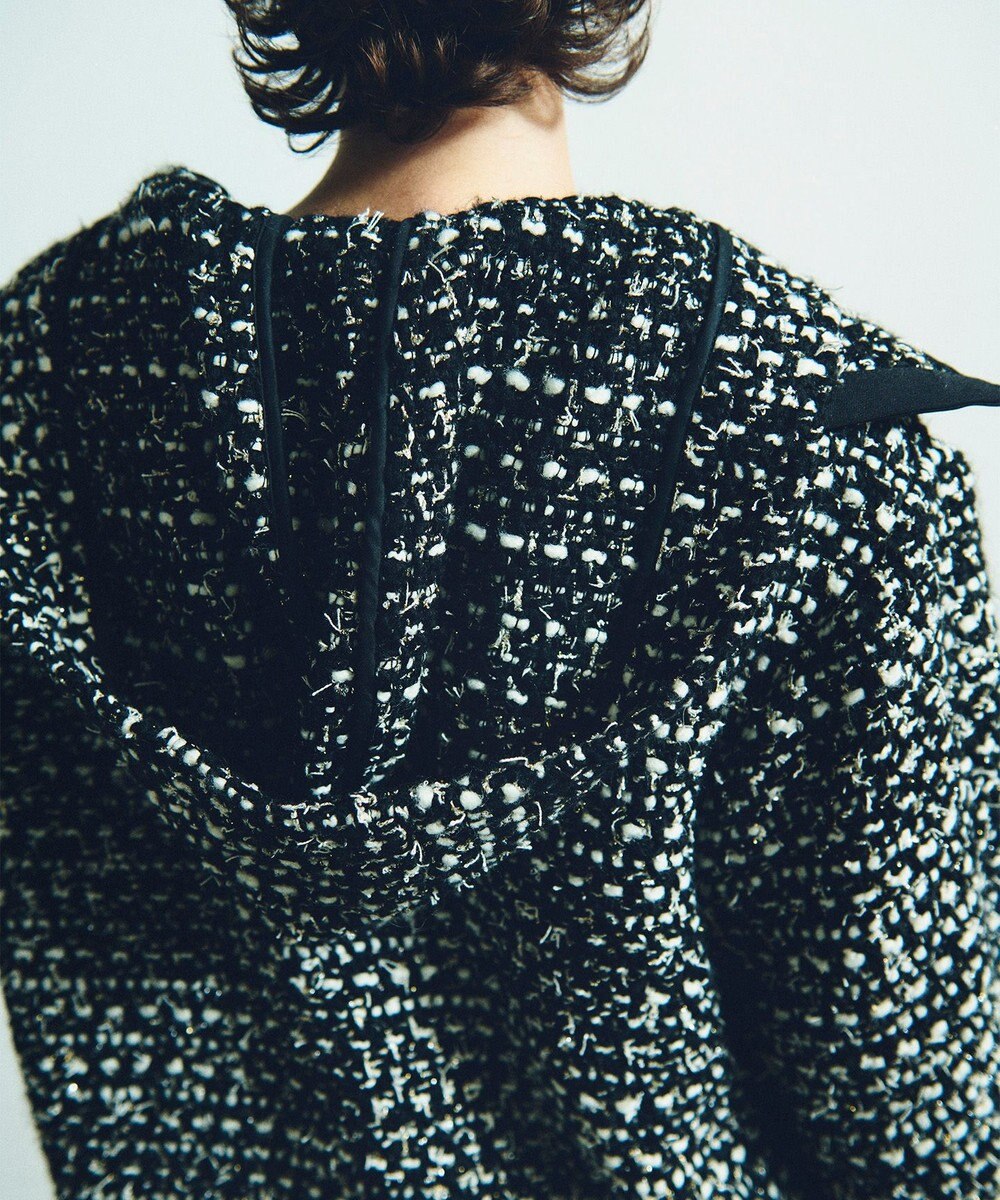 GRACE CONTINENTAL ツイードフーディーコート 