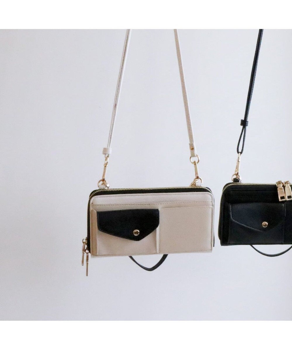 UNBILLION カシュカシュ cachecache / リールキー付きウォレットショルダーバッグ 