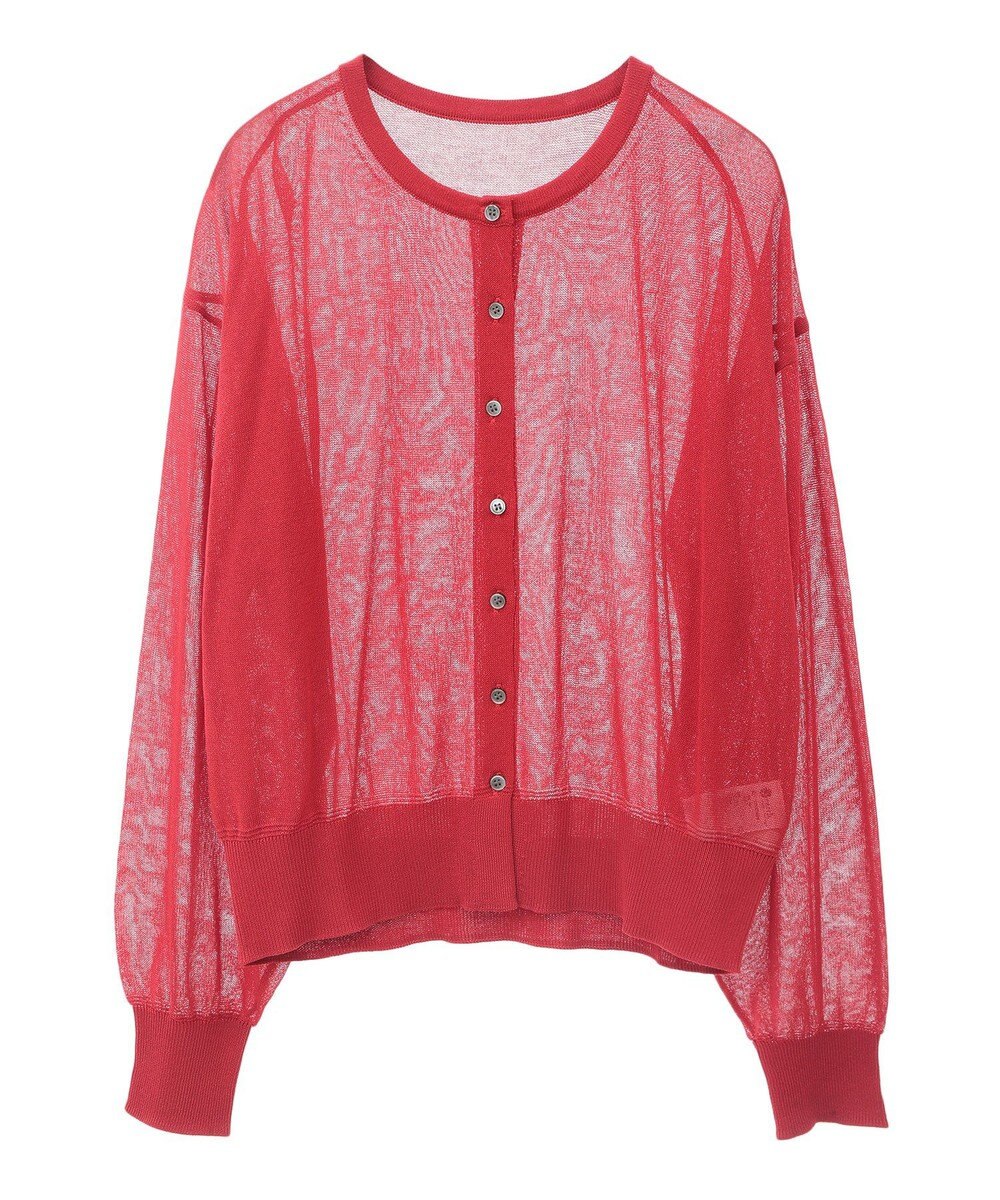 earth music&ecology 接触冷感シアークルーニットカーディガン 