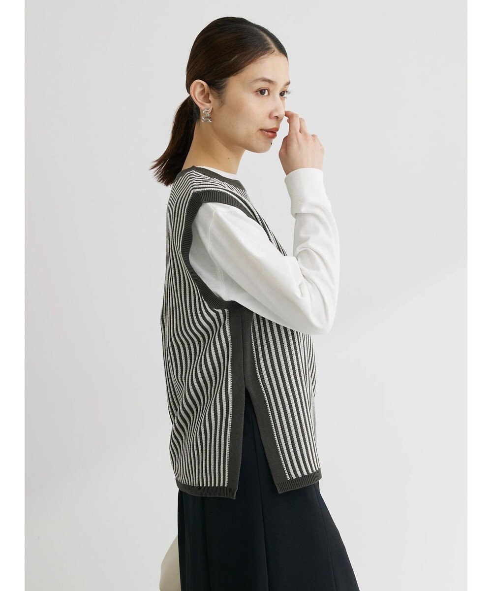 Green Parks ストライプドロストベスト 