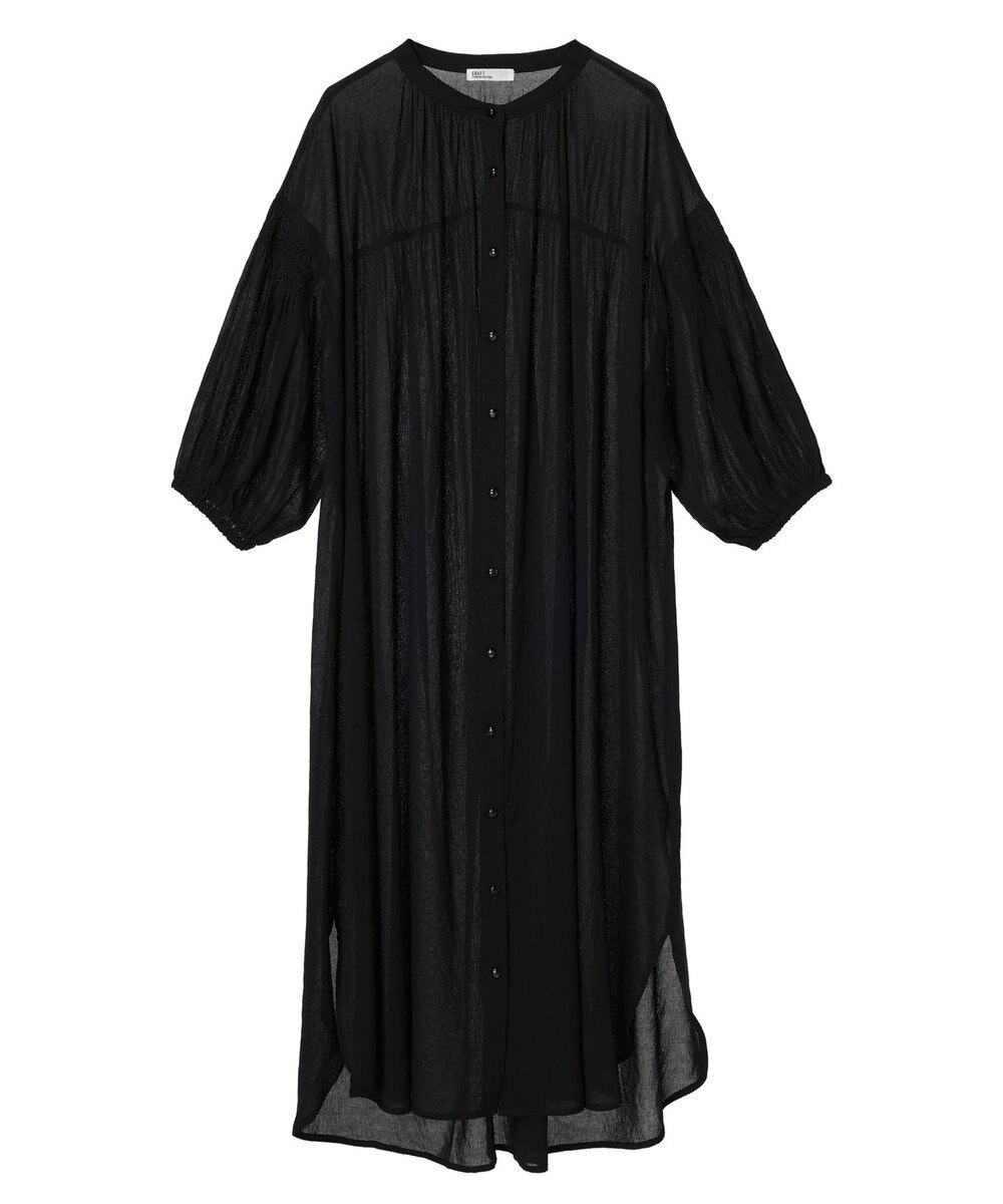 CRAFT STANDARD BOUTIQUE ウ゛ィンテージボイル袖シャーリングワンピース 