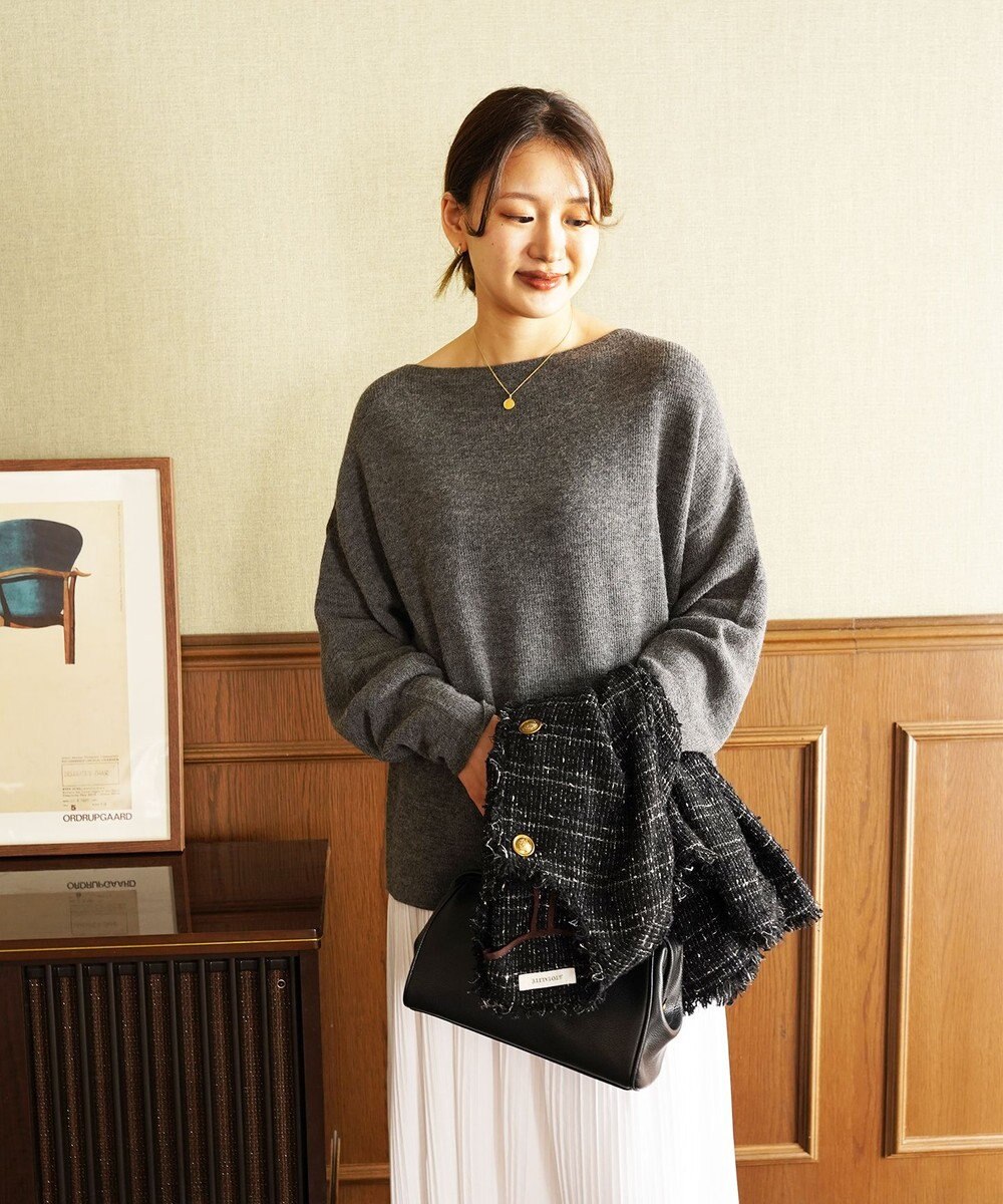 TOQUE 〈大草直子さんアドバイザー〉ベビーアルパカ ミドルゲージ モックネックニット 