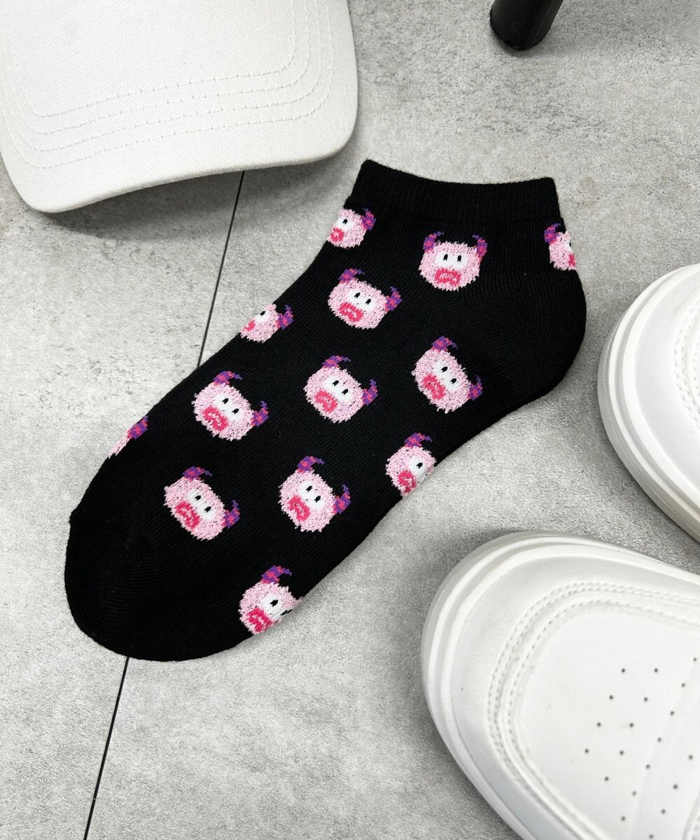 WEGO モンスター総柄ショートソックス 