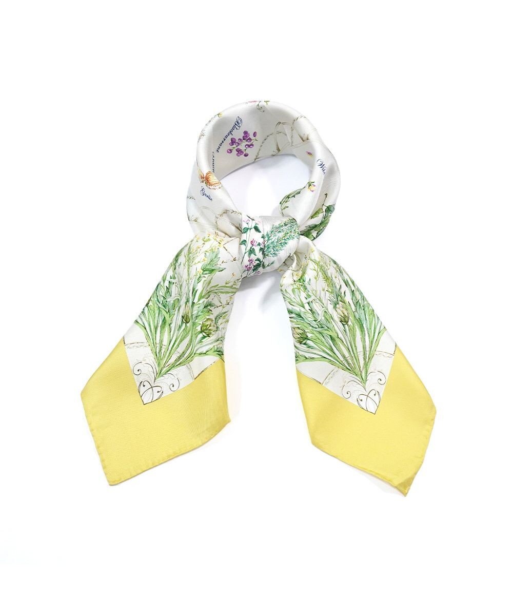 Marca ＜春の新色！＞【伝統横濱スカーフ】ハーブガーデン 大判 シルクツイル スカーフ 