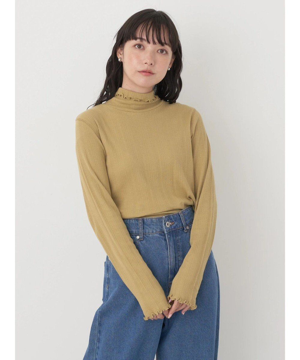 earth music&ecology コットンシアータートルネックプルオーバー 