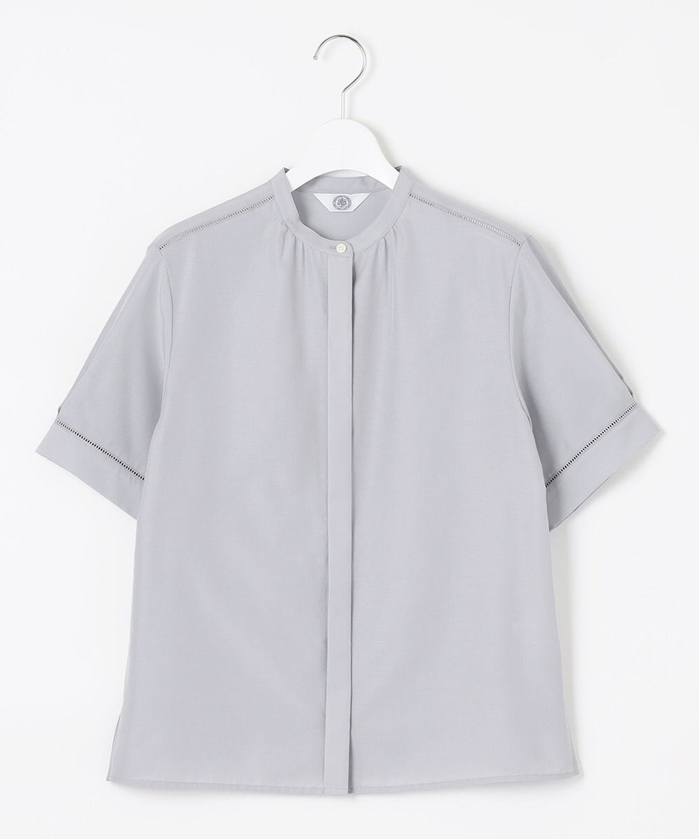 J.PRESS LADIES 【洗える・イージーケア】ライトタンブラー バンドカラー ブラウス 