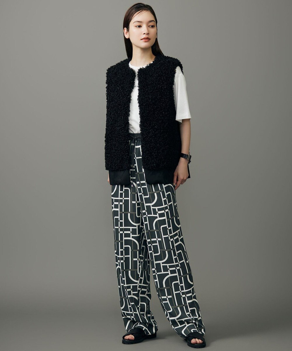 自由区 L 【17号サイズまで展開・カタログ掲載】ジオメトリックレトロプリント パンツ 