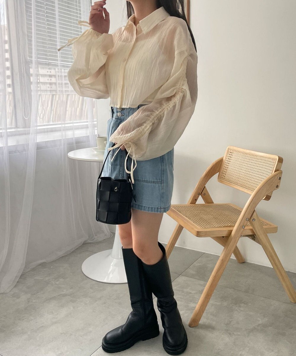 WEGO 楊柳シアードロストショートシャツ 