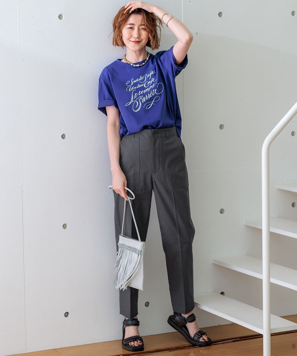 23区 【井波麻里衣さんコラボ】カリグラフィー プリント Tシャツ 