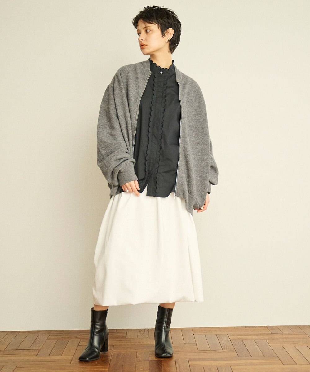 #Newans リラックスフィットドルマンニットブルゾン 