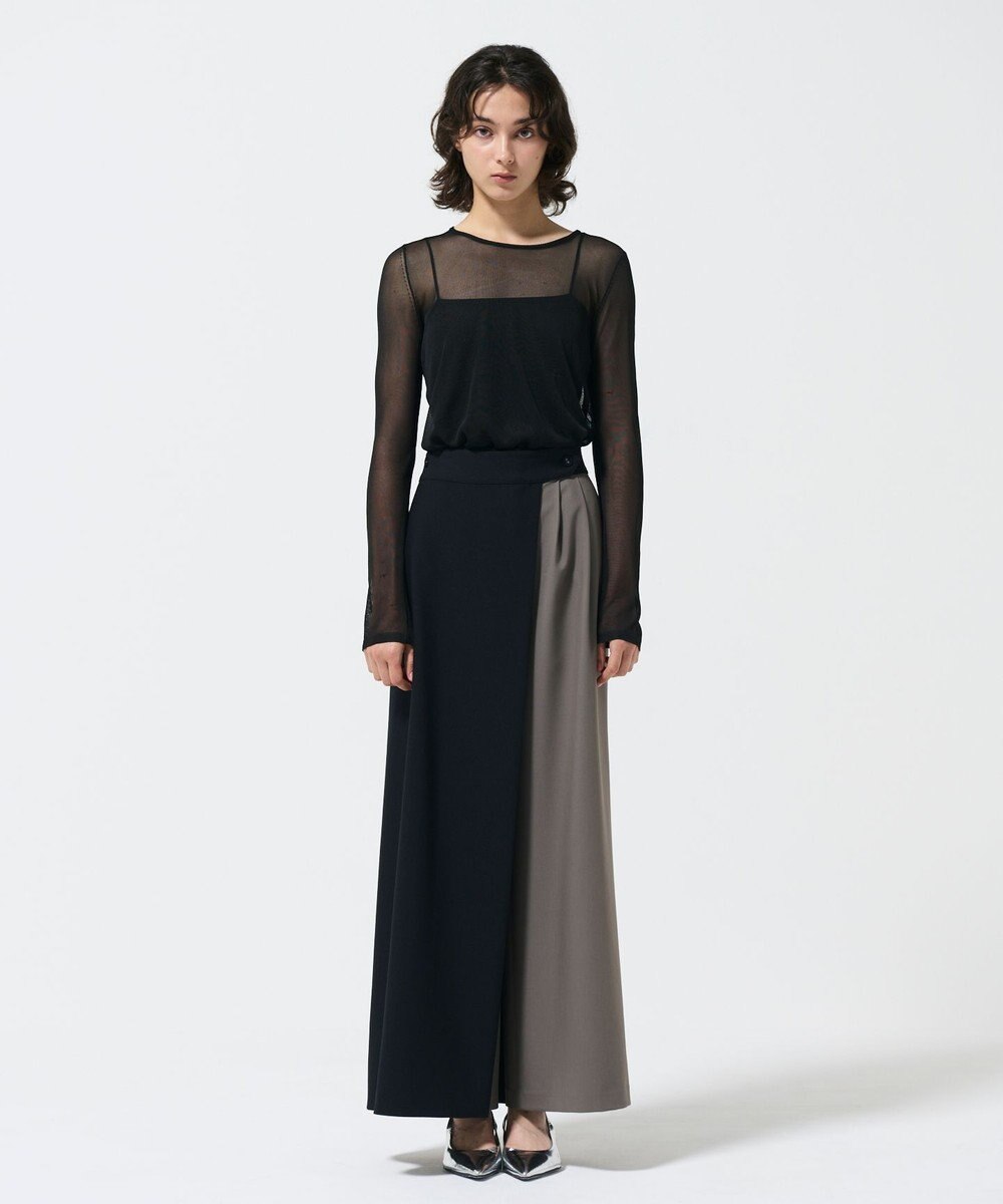 GRACE CONTINENTAL レイヤードタックワイドパンツ 