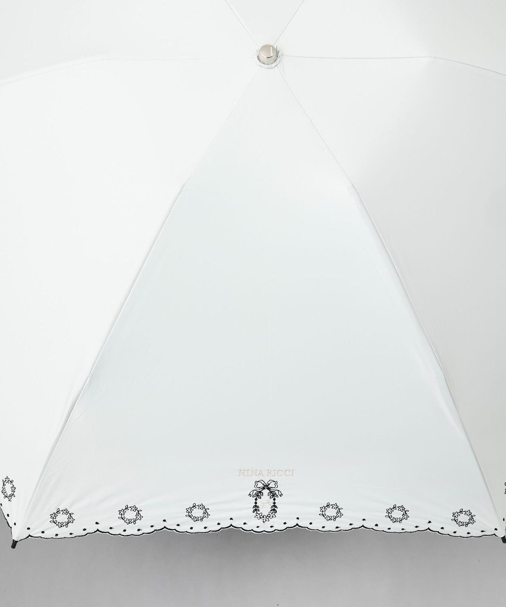 AURORA NINA RICCI（ニナリッチ）花柄刺繍晴雨兼用パラソル（折りたたみ傘） 