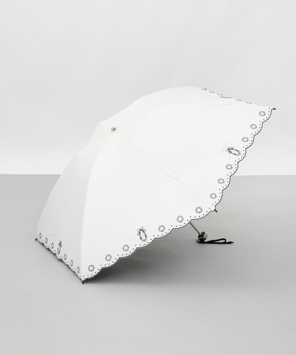 AURORA NINA RICCI（ニナリッチ）花柄刺繍晴雨兼用パラソル（折りたたみ傘） 