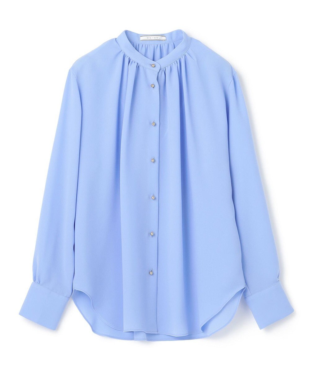 BEIGE， 【S-size】STOW / バンドカラーブラウス 