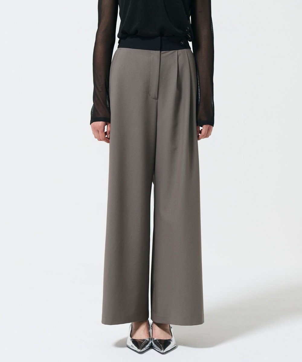 GRACE CONTINENTAL レイヤードタックワイドパンツ 