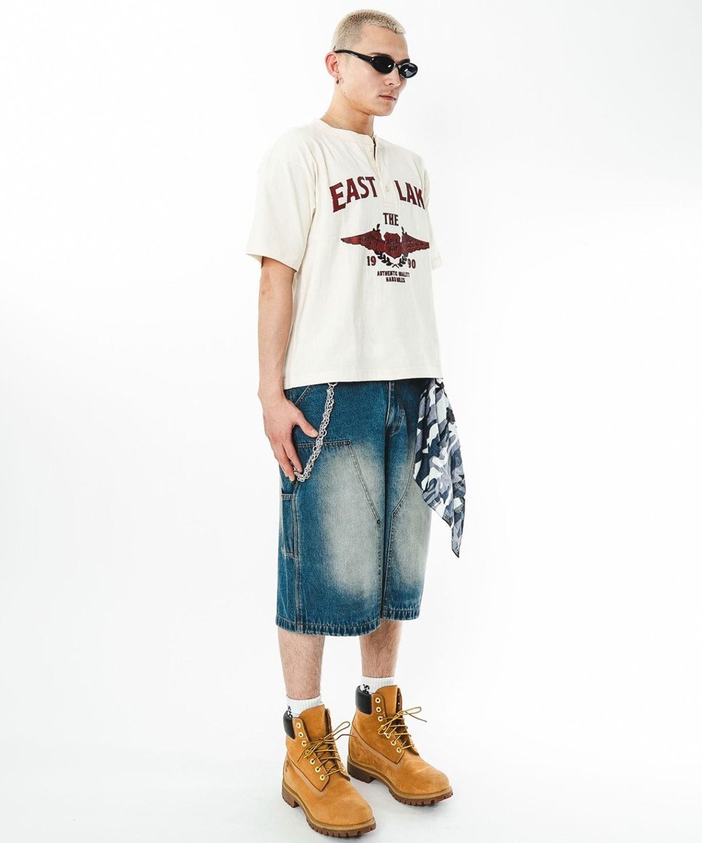 WEGO 【ユニセックス着用ITEM】グラフィックヘンリーネックT（SS） 