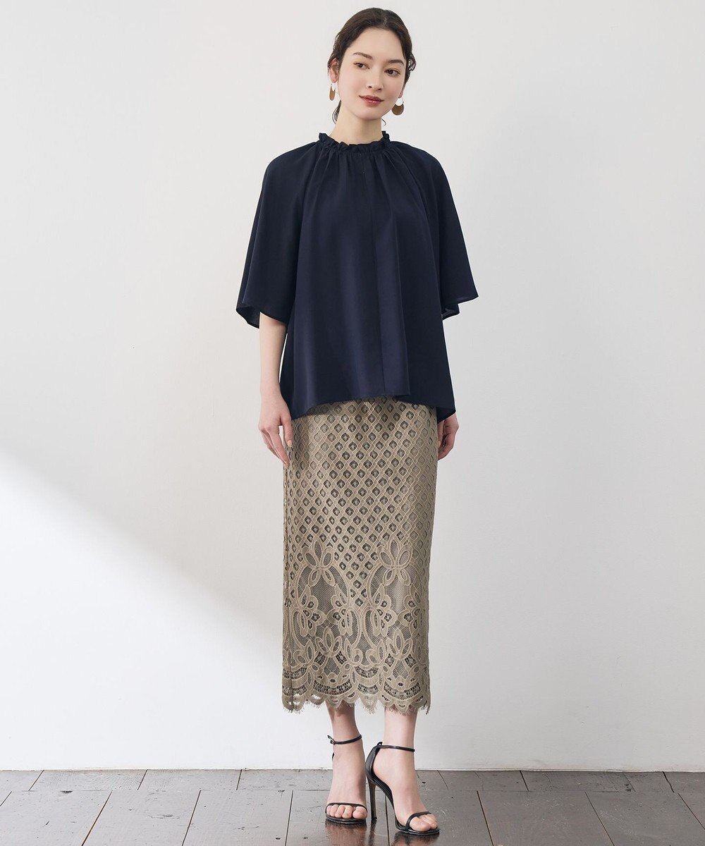 自由区 S リヨセルポプリンフリル ブラウス 