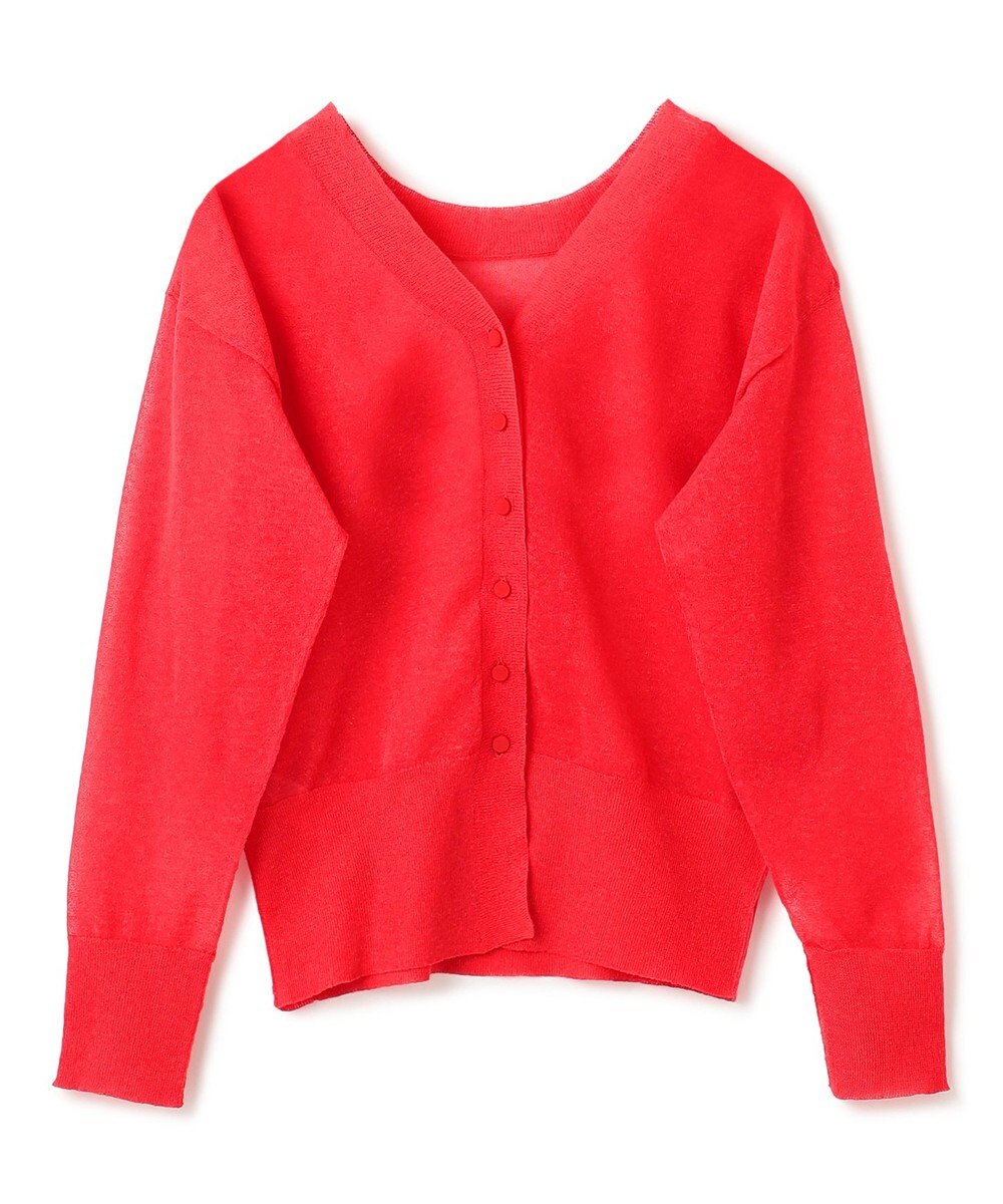 BEIGE， 【洗える・Oggi 7月号掲載】LUPINUS / 前後2WAYシアーニットカーディガン 